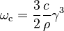 \omega_\text{c}=\frac{3}{2}\frac{c}{\rho}\gamma^3