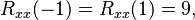 R_{xx}(-1)= R_{xx}(1)=9,