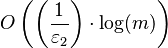 O\left(\left(\dfrac{1}{\varepsilon_{2}}\right)\cdot\log(m)\right)