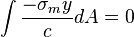 \int \frac {-\sigma_my}{c} dA = 0 