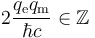 2 \frac{q_{\mathrm e} q_{\mathrm m}}{\hbar c} \in \mathbb{Z}