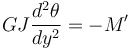  GJ \frac{d^2 \theta}{dy^2} = -M'