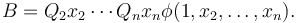 B = Q_2 x_2 \cdots Q_n x_n \phi(1, x_2, \dots, x_n).