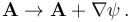 \mathbf{A} \rightarrow \mathbf{A} + \nabla \psi\,.