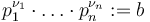 p_1^{\nu_1} \cdot \ldots \cdot p_n^{\nu_n} := b