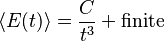 \langle E(t) \rangle = \frac{C}{t^3} + \textrm{finite}\,