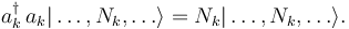 a_k^\dagger\,a_k|\dots, N_k, \dots \rangle=N_k| \dots, N_k, \dots \rangle.