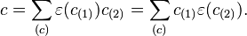 c=\sum_{(c)} \varepsilon(c_{(1)})c_{(2)} = \sum_{(c)} c_{(1)}\varepsilon(c_{(2)}).\;