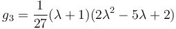 g_3 = \frac{1}{27} (\lambda + 1)(2\lambda^2 - 5\lambda + 2)