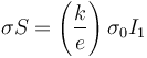 \sigma S={\left(\frac{k}{e}\right)\sigma_{0}}{I}_{1}