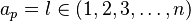 a_p=l \in(1,2,3,\ldots,n)