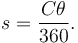 s=\frac{C \theta}{360}.