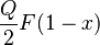 \frac{Q} {2} F(1-x)