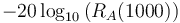 -20\log_{10}\left(R_A(1000)\right)