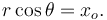 r\cos\theta=x_o.