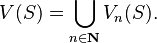 V(S) = \bigcup_{n \in \mathbf{N}} V_{n}(S).