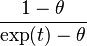 \frac{1-\theta}{\exp(t)-\theta}