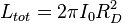 
L_{tot} = 2\pi I_0 R^2_D
