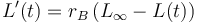 L'(t) = r_B \left( L_\infty - L(t) \right)