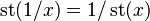  \operatorname{st}(1/x)  = 1 /  \operatorname{st}(x)  