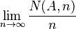 \lim_{n\rightarrow\infty}\frac{N(A,n)}{n}