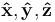 \mathbf{\hat{x}}, \mathbf{\hat{y}}, \mathbf{\hat{z}}