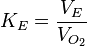 K_E=\frac{V_E}{V_{O_2}}