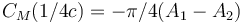  \ C_M(1/4c) = - \pi /4 (A_1 - A_2) 