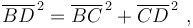  \overline{BD}^{\,2} = \overline{BC}^{\,2} + \overline{CD}^{\,2} \ ,