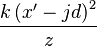 \frac{k\left(x^\prime -jd\right)^2}{z}