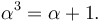 \alpha^3=\alpha+1.