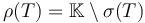 \rho(T) = \mathbb{K} \setminus \sigma(T)