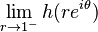 \lim_{r\to 1^-} h(re^{i\theta})