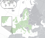 Map showing Gibraltar in Europe