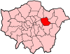 Location of the London Borough of Newham in Greater London