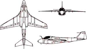 Orthographic projection of an A-6 Intruder