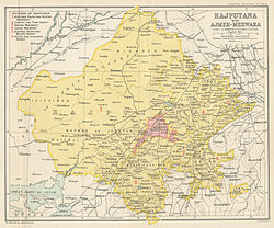 Location of Ajmer-Merwara