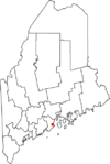 Location of city of Rockland  in state of Maine