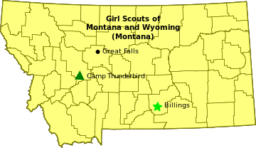 Map of Girl Scout Council in Montana