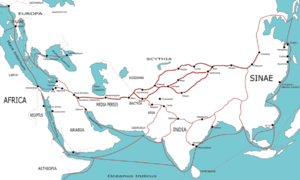 Map of the Silk Road, from China to Europe