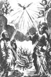 This 1711 illustration for the Index Librorum Prohibitorum depicts the Holy Ghost supplying the book burning fire.