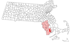 Location in Bristol County in Massachusetts