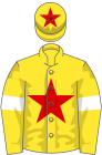 Yellow, red star, yellow sleeves, white armlets, yellow cap, red star