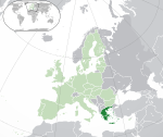 Map showing Greece in Europe