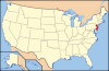 Map of the United States with New Jersey highlighted