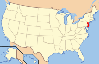 Map of the United States highlighting New Jersey