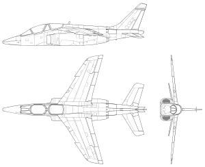 Orthographic projection of the Alpha Jet