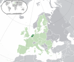 Map showing the Netherlands in Europe