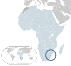 Location of  Eswatini  (dark blue)– in Africa  (light blue & dark grey)– in the African Union  (light blue)