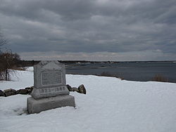 1899 monument marking supposed landing place of 1623